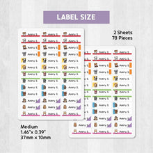 Load image into Gallery viewer, Iron-On Clothing Name Label Stickers - Sitting Animal