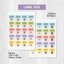Load image into Gallery viewer, Stick-On Clothing Name Label Stickers - Animal with Polka dots