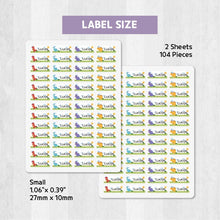 Load image into Gallery viewer, Iron-On Clothing Name Label Stickers - Dino with Forest