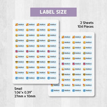 Load image into Gallery viewer, Iron-On Clothing Name Label Stickers - Emoticon