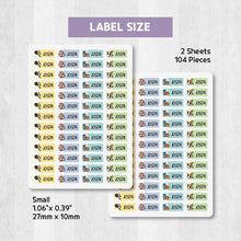 Load image into Gallery viewer, Iron-On Clothing Name Label Stickers - Sports with Stripes