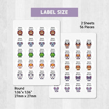 Load image into Gallery viewer, Stick-On Clothing Name Label Stickers - Animal Banner