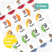 Load image into Gallery viewer, Standard Waterproof Name Label Stickers - Sitting Animal