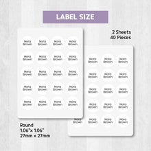 Load image into Gallery viewer, Iron-On Clothing Name Label Stickers - Basic White