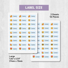 Load image into Gallery viewer, Iron-On Clothing Name Label Stickers - Emoticon