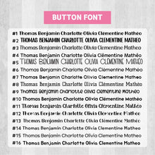 Load image into Gallery viewer, custom name button, custom name badge, personalized name button, personalized name badge, pin-back, button badge, pin-back badge, name label, name tag, school badge, kids badge, daycare badge, camp badge, school button, camp button, daycare button, kids button, kids gift, birthday gift, friends gift, bag badge, name tag, tag badge, tag button, button tag, makeup mirror, cosmetic mirror, hand mirror, portable mirror