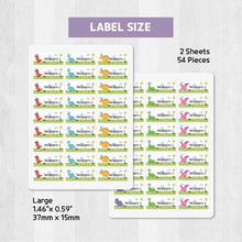 Load image into Gallery viewer, Stick-On Clothing Name Label Stickers - Dino with Forest