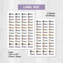 Load image into Gallery viewer, Stick-On Clothing Name Label Stickers - Cats