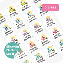 Load image into Gallery viewer, Stick-On Clothing Name Label Stickers - Owl