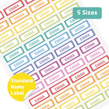 Load image into Gallery viewer, Standard Waterproof Name Label Stickers - Pastel Color Edge