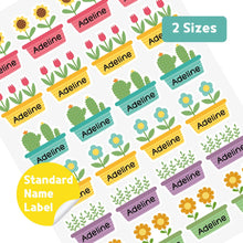 Load image into Gallery viewer, Standard Waterproof Name Label Stickers - Flower Pot