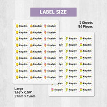 Load image into Gallery viewer, Standard Waterproof Name Label Stickers - Icecream
