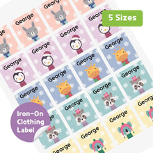 Load image into Gallery viewer, Iron-On Clothing Name Label Stickers - Winter Animal