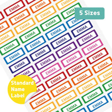 Load image into Gallery viewer, Standard Waterproof Name Label Stickers - Vivid Color Edge