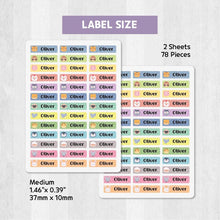 Load image into Gallery viewer, Iron-On Clothing Name Label Stickers - Color Animals