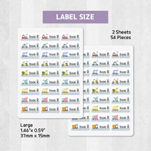 Load image into Gallery viewer, Iron-On Clothing Name Label Stickers - Vehicle on the Road