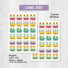 Load image into Gallery viewer, Iron-On Clothing Name Label Stickers - Flower Pot