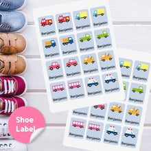 Load image into Gallery viewer, Rectangle Shoe Label Stickers - Dinosaur