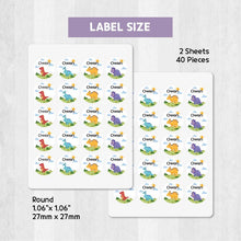 Load image into Gallery viewer, Iron-On Clothing Name Label Stickers - Dino with Forest