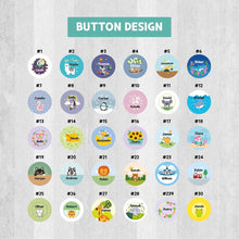 Load image into Gallery viewer, custom name button, custom name badge, personalized name button, personalized name badge, pin-back, button badge, pin-back badge, name label, name tag, school badge, kids badge, daycare badge, camp badge, school button, camp button, daycare button, kids button, kids gift, birthday gift, friends gift, bag badge, name tag, tag badge, tag button, button tag, makeup mirror, cosmetic mirror, hand mirror, portable mirror