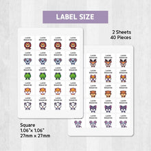 Load image into Gallery viewer, Iron-On Clothing Name Label Stickers - Animal Banner