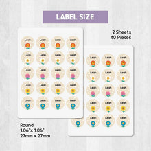 Load image into Gallery viewer, Stick-On Clothing Name Label Stickers - Smiling Flower