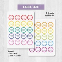 Load image into Gallery viewer, Stick-On Clothing Name Label Stickers - Pastel Color Edge