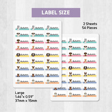 Load image into Gallery viewer, Iron-On Clothing Name Label Stickers - Puppy with Color