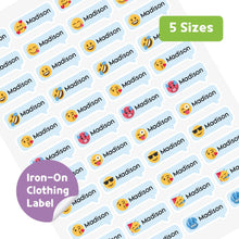 Load image into Gallery viewer, Iron-On Clothing Name Label Stickers - Emoticon