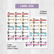 Load image into Gallery viewer, Standard Waterproof Name Label Stickers - Sitting Animal