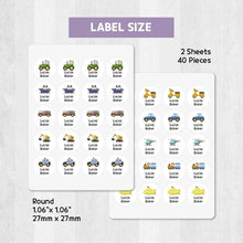 Load image into Gallery viewer, Iron-On Clothing Name Label Stickers - Vehicle Banner
