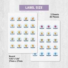 Load image into Gallery viewer, Standard Waterproof Name Label Stickers - Emoticon