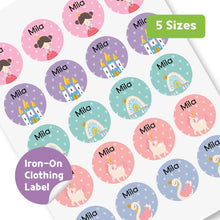 Load image into Gallery viewer, Iron-On Clothing Name Label Stickers - Fairy Tale