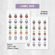 Load image into Gallery viewer, Iron-On Clothing Name Label Stickers - Animal Banner