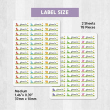 Load image into Gallery viewer, Stick-On Clothing Name Label Stickers - Dino with Forest