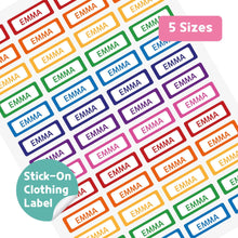 Load image into Gallery viewer, Stick-On Clothing Name Label Stickers - Vivid Color Edge