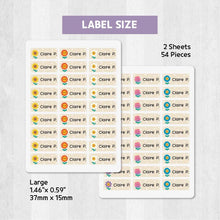 Load image into Gallery viewer, Stick-On Clothing Name Label Stickers - Smiling Flower