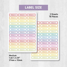 Load image into Gallery viewer, Standard Waterproof Name Label Stickers - Pastel Color Edge