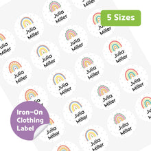 Load image into Gallery viewer, Iron-On Clothing Name Label Stickers - Rainbow