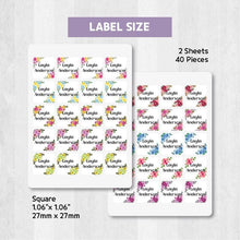 Load image into Gallery viewer, Standard Waterproof Name Label Stickers - Floral Wreath