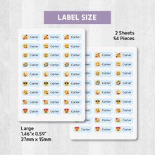 Load image into Gallery viewer, Standard Waterproof Name Label Stickers - Emoticon