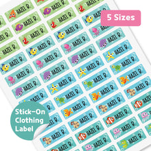 Load image into Gallery viewer, Stick-On Clothing Name Label Stickers- Sea Animal