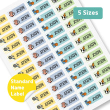 Load image into Gallery viewer, Standard Waterproof Name Label Stickers - Sports with Stripes