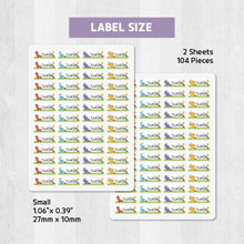 Load image into Gallery viewer, Stick-On Clothing Name Label Stickers - Dino with Forest