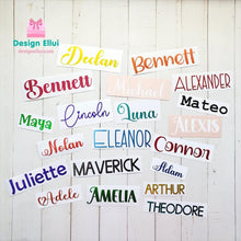 Load image into Gallery viewer, Vinyl Decal Sticker, Custom Decal, Personalized Decal, Custom Vinyl Decal Sticker, Personalized Vinyl Decal Stickers, Waterproof Vinyl Decal for Tumbler, Bottle, Laptop, Bicycle, Helmet, Name Label, Label Sticker, Name Decal, Kids Label, Kids Sticker, Kids Decal for Kids, School, Daycare, Camp