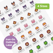 Load image into Gallery viewer, Iron-On Clothing Name Label Stickers - Animal Banner