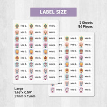 Load image into Gallery viewer, Standard Waterproof Name Label Stickers - Winter Animal