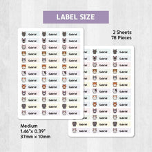 Load image into Gallery viewer, Stick-On Clothing Name Label Stickers - Cats