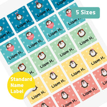 Load image into Gallery viewer, Standard Waterproof Name Label Stickers - Penguin