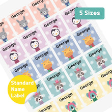 Load image into Gallery viewer, Standard Waterproof Name Label Stickers - Winter Animal